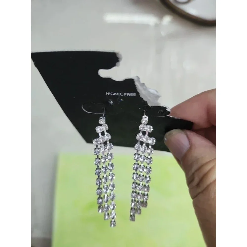 Crystal chandelier evening, occasion earrings